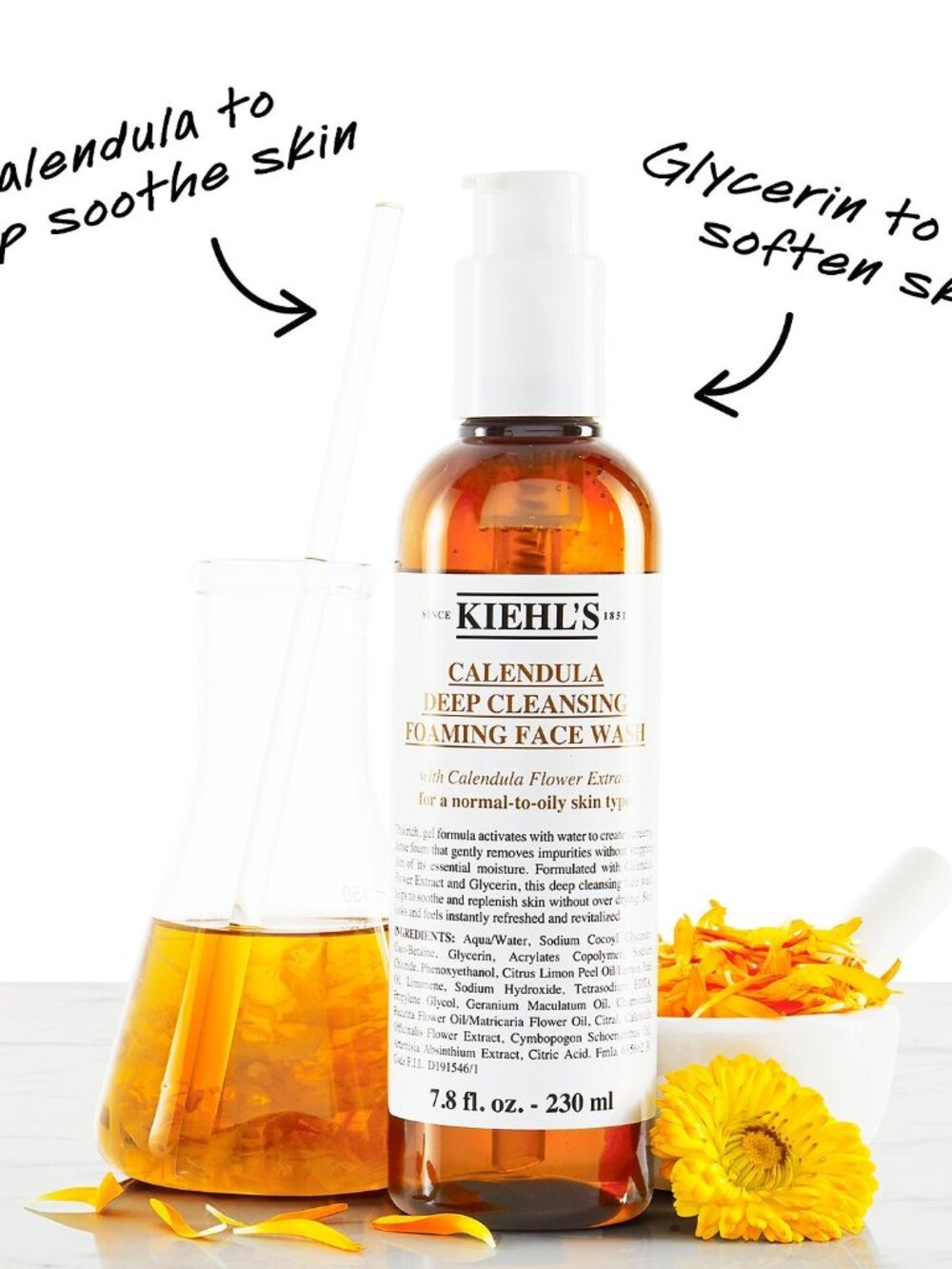 Kiehls Skincare Set-Calendula Deep Cleansing Foaming Face Wash,3 x 30ml-2pc-NEW - Picture 4 of 14